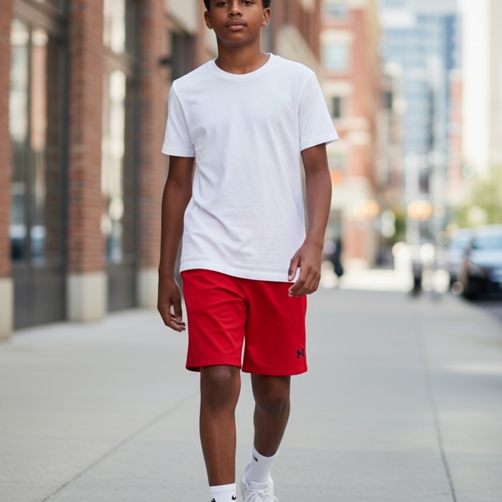 Under Armour‎ boys  Vibrant Red Athletic Shorts